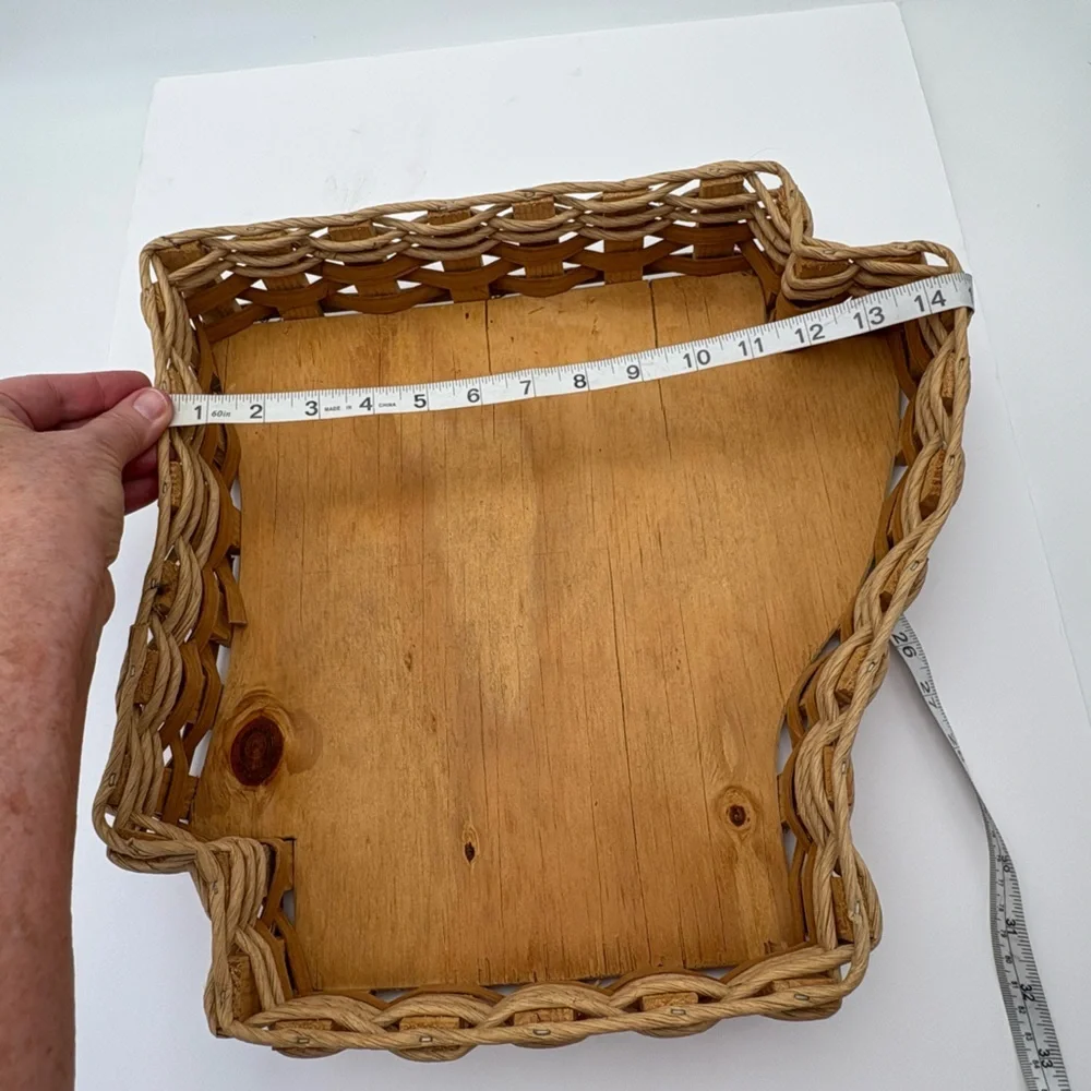 Vintage Woven and Wood Arkansas-Shaped Basket